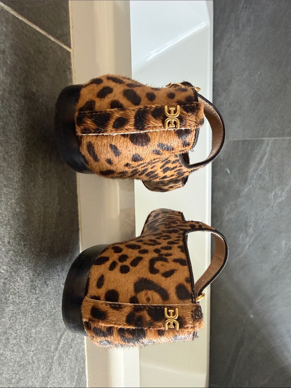 Sam Edelman Leopard Print Mary Jane Flats in Tan and Black - Picture 4 of 6